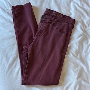 Anthropologie Deep Burgundy Skinny Jeans